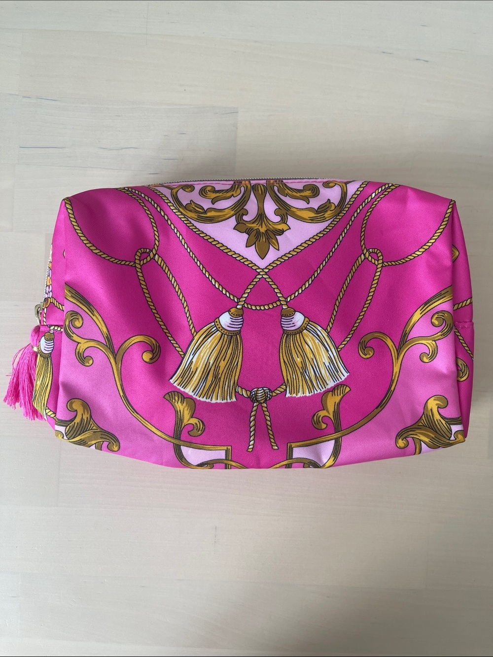 Brand New Estée Lauder Pink Tassel-Print Cosmetic Pouch